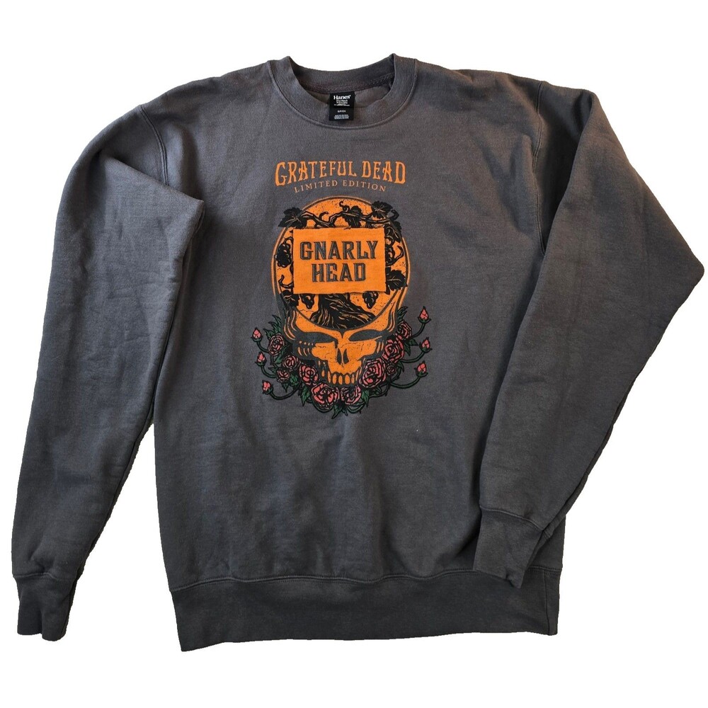 Small Grateful Dead x Gnarly Head Limited Edition Sweatshirt Y2K Charcoal